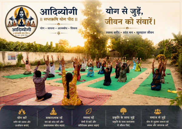 Peaceful yoga ashram environment